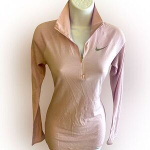 Nike Quarter Zip top - S light pink , nylon spandex
